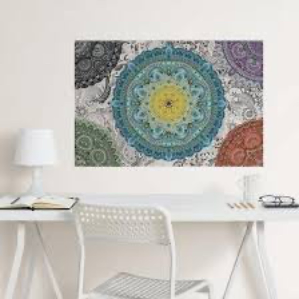NIB - Wall Pops Coloring Peel & Stick Wall Art - Shangri-La Mandala